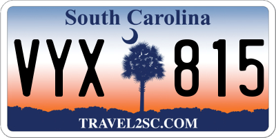 SC license plate VYX815