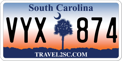 SC license plate VYX874
