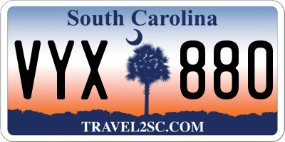 SC license plate VYX880