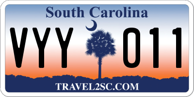 SC license plate VYY011