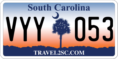 SC license plate VYY053