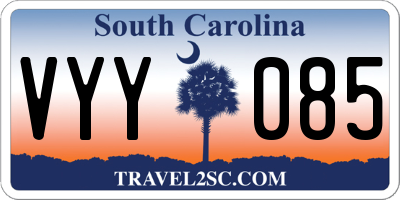 SC license plate VYY085
