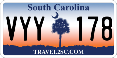 SC license plate VYY178