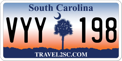 SC license plate VYY198