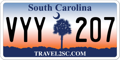SC license plate VYY207