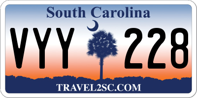 SC license plate VYY228