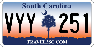 SC license plate VYY251