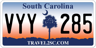 SC license plate VYY285