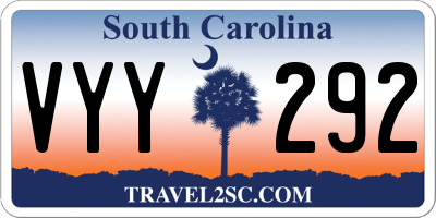SC license plate VYY292