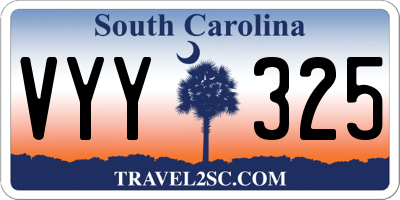 SC license plate VYY325