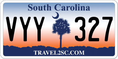 SC license plate VYY327