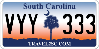SC license plate VYY333