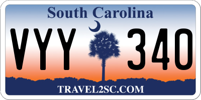 SC license plate VYY340