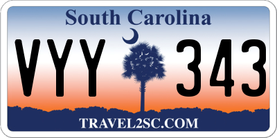 SC license plate VYY343
