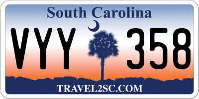 SC license plate VYY358