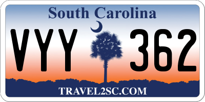SC license plate VYY362