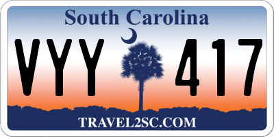 SC license plate VYY417