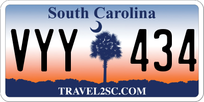 SC license plate VYY434