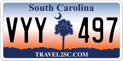 SC license plate VYY497