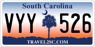 SC license plate VYY526