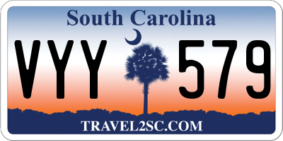 SC license plate VYY579