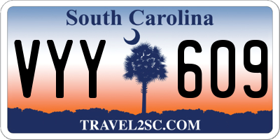 SC license plate VYY609