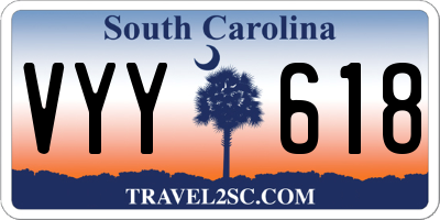SC license plate VYY618