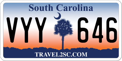 SC license plate VYY646