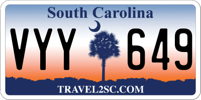 SC license plate VYY649