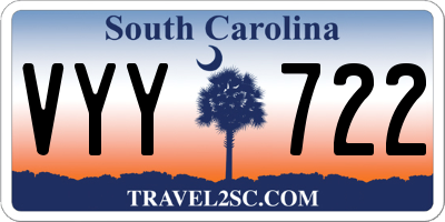 SC license plate VYY722