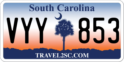 SC license plate VYY853