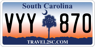 SC license plate VYY870