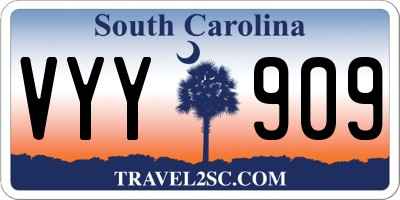 SC license plate VYY909