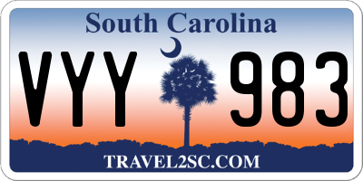 SC license plate VYY983