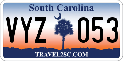 SC license plate VYZ053