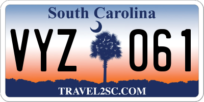 SC license plate VYZ061