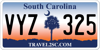SC license plate VYZ325