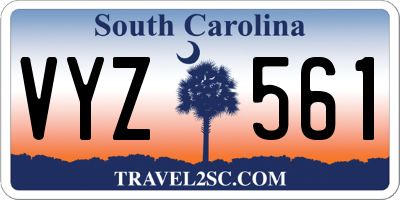 SC license plate VYZ561