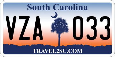 SC license plate VZA033