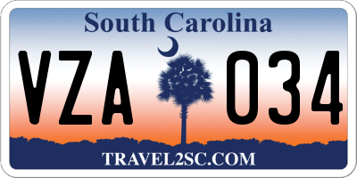 SC license plate VZA034