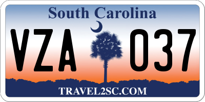 SC license plate VZA037