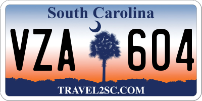 SC license plate VZA604