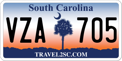 SC license plate VZA705