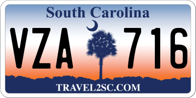 SC license plate VZA716