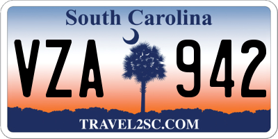 SC license plate VZA942