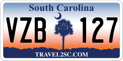 SC license plate VZB127