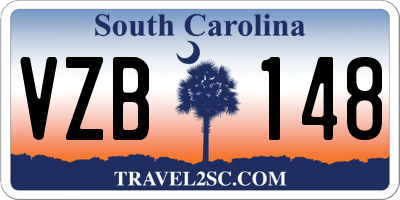 SC license plate VZB148