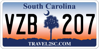 SC license plate VZB207