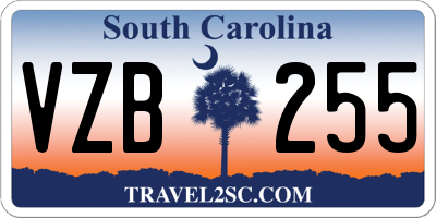 SC license plate VZB255