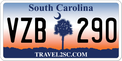 SC license plate VZB290